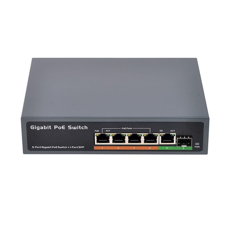 PSE604GS 4口全千兆POE交换机 带SFP光纤接口 IEEE802.3af/at标准